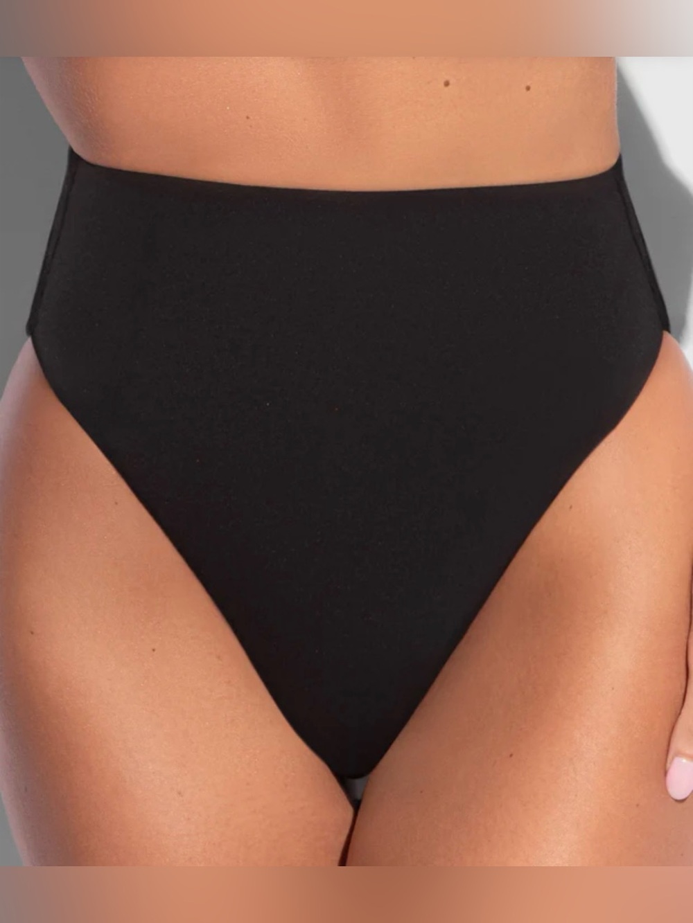 New TA3 Hi-Cut Kini Swim Bottoms. Black. Size Large.